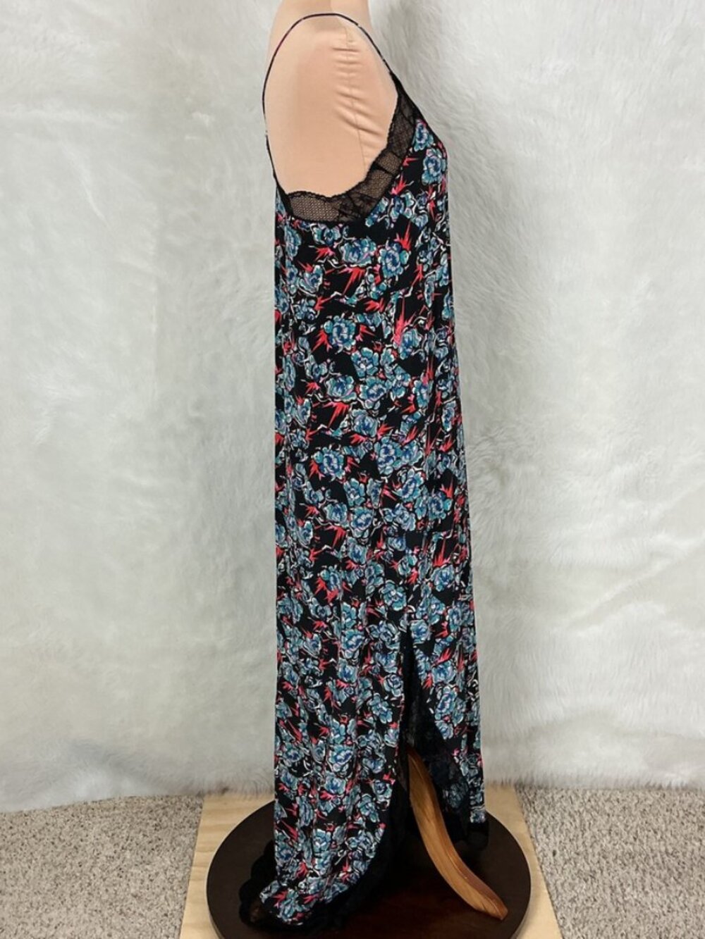 Zadig & Voltaire Ristyl CDC Thunder Black Floral Lace Silk Slip Dress XS - Picture 5 of 8